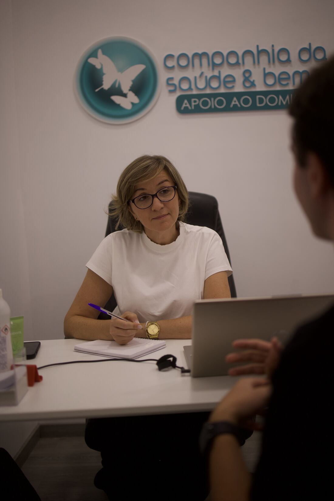 Atendimento no escritório do Apoio ao Domicílio